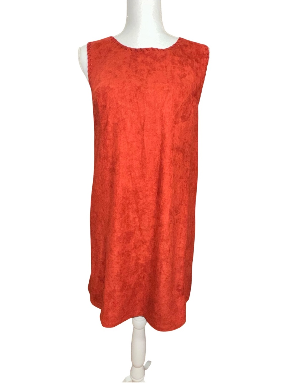 Sugar + Lips Rust Faux Suede Shift Dress, 0, NWT